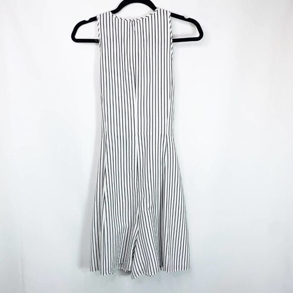 Grey Jason Wu Womens Black White Striped Tie Waist One Piece Romper Size 6 - Picture 5 of 10